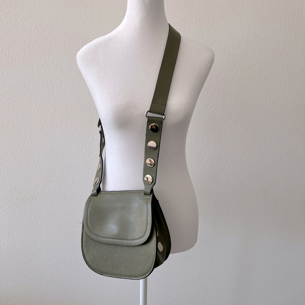 French Connection olive green crossbody bag